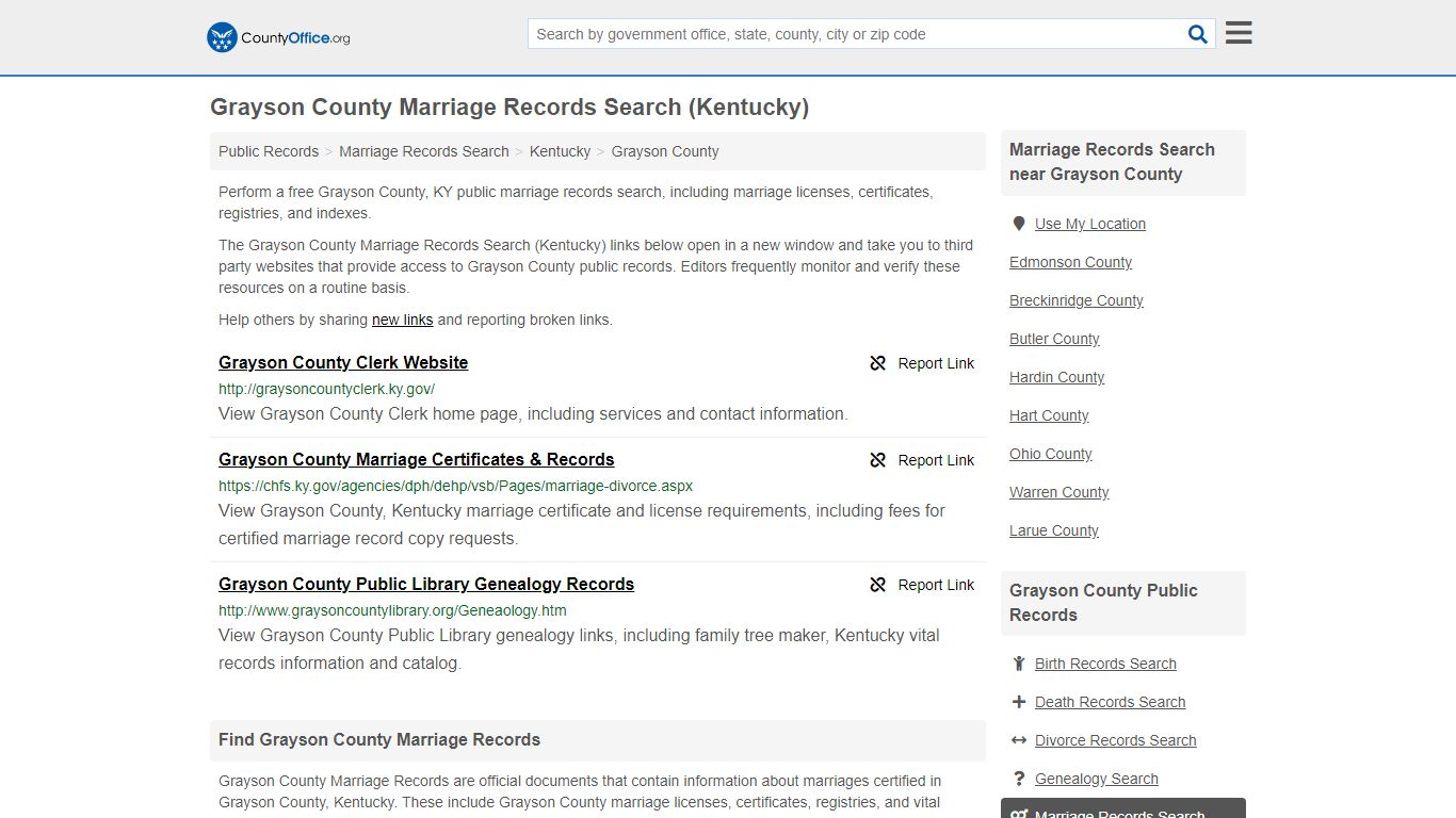 Marriage Records Search - Grayson County, KY (Marriage ...